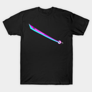 Katana with Blank Text, v. Code Magenta Teal T-Shirt